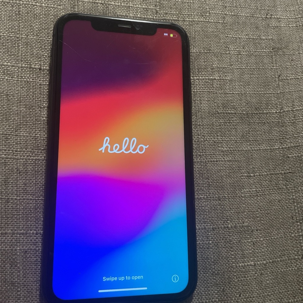 Apple Smartphone with Black Frame and Vibrant Display